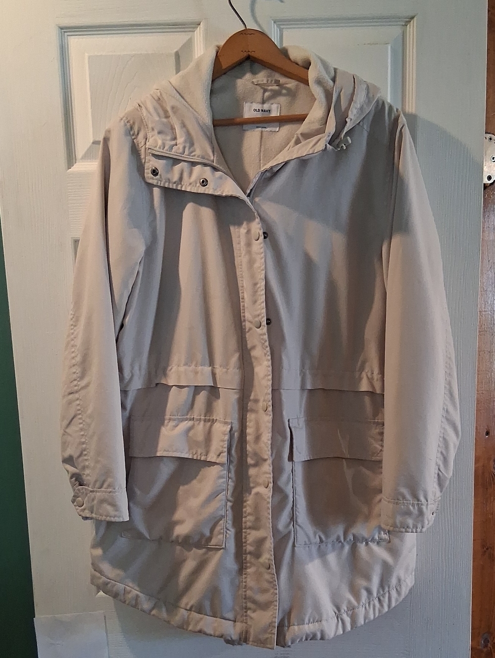 Old Navy Women's Light Beige Hooded Anorak Jacket